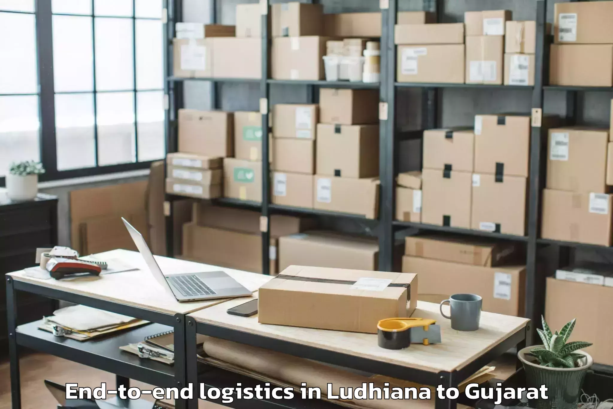 Top Ludhiana to Ahmedabad Airport Amd End To End Logistics Available